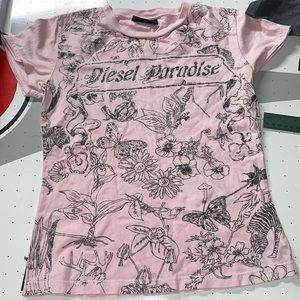 diesel paradise glitter design shirt